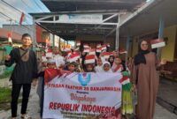 Santri TPA HAFHS Banjarmasin di bawah Yayasan Faathir 29 Dalam Peringatan HUT ke-79 Kemerdekaan RI dan Hari Jadi ke-74 Provinsi Kalimantan Selatan (Kalsel) (foto:dokumen TPA HAFHS)