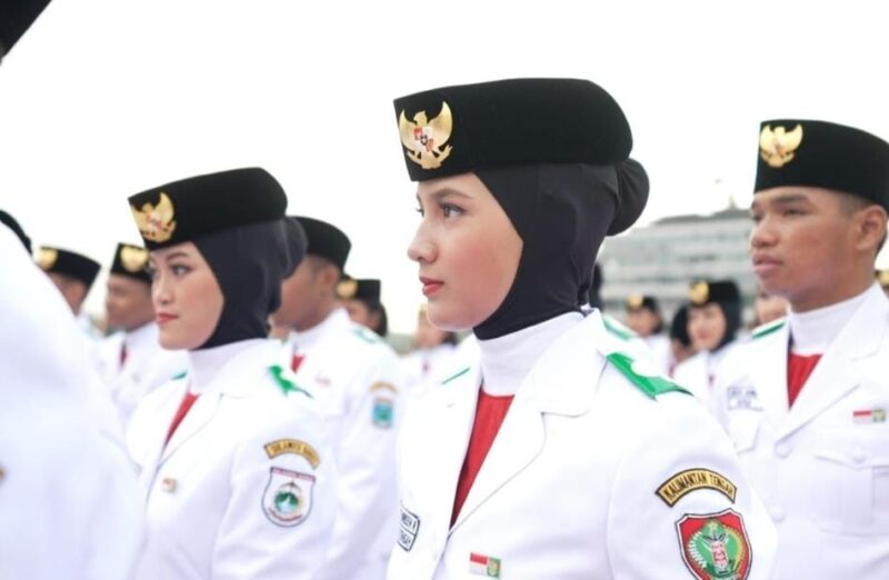 Upacara Bendera di IKN, Paskibraka Putri Berhijab (foto:istimewa)