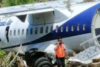 Kondisi Pesawat Rusak berat, Akibat Tergelincir (foto:istimewa)