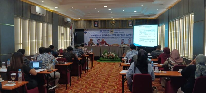 Pendidikan Khusus Profesi Advokat (PKPA) DPC Peradi Banjarmasin Bekerjasama dengan Universitas Lambung Mangkurat Angkatan I Tahun 2024, selama 2 hari dengan jumlah 26 peserta (foto:istimewa)