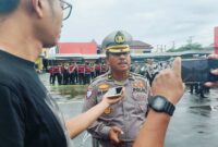 PS Kabag Bin Opsnal Ditlantas Polda Kalsel, Kompol Abd Rahman usai memimpin apel rutin menjelang pengamanan Pilkda di Polresta Banjarmasin (Foto Mercy)