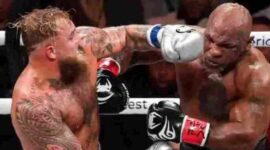 Pertarungan antara Mike Tyson dengan Jake Paul di Texas, Sabtu (16/11/2024) yang dimenangkan Jake Paul (Foto Istimewa/Bomindonesia)