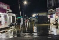 Ketinggian air di Jalan Ulama (Foto Yufanata) 
