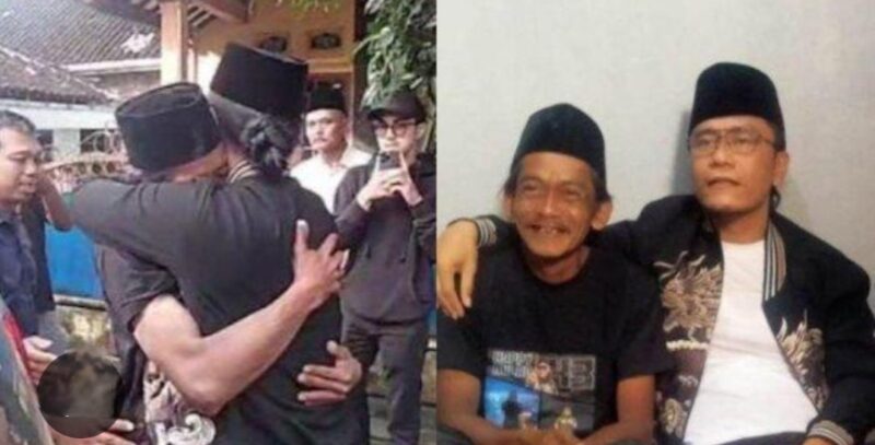Sunhaji, pedagang es teh asal Grabag, Magelang didatangi oleh Gus Miftah setelah videonya viral di media sosial, Rabu (4/12/2024). Gus Miftah datang dari Jakarta untuk meminta maaf kepada Sun Haji lantaran candaanya ke penjual es teh itu viral di media sosial (Foto Istimewa/kolase/bomindonesia)