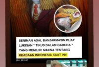 Lukisan Tikus dalam Garuda yang viral di jagat Maya, dan sang Maestro, Rochyat (Foto Istimewa/Bomindonesia)
