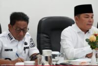 Bupati Mura, Heriyus dan Wakil Bupati Mura, Rahmanto Muhidin saat menghadiri rakor (Foto Diskominfo)
