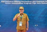 Wabup Rahmanto Muhiddin saat menghadiri Rakortek perumahan pedesaan (foto : Diskominfo)