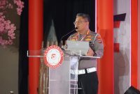 Dirlantas Polda Kalimantan Selatan Kombes Pol Fahri Siregar memaparkan strategi community policing dalam menangani kecelakaan lalu lintas pada Annual Meeting ISI 2025 di The Tribrata Jakarta. (Foto: Istimewa)