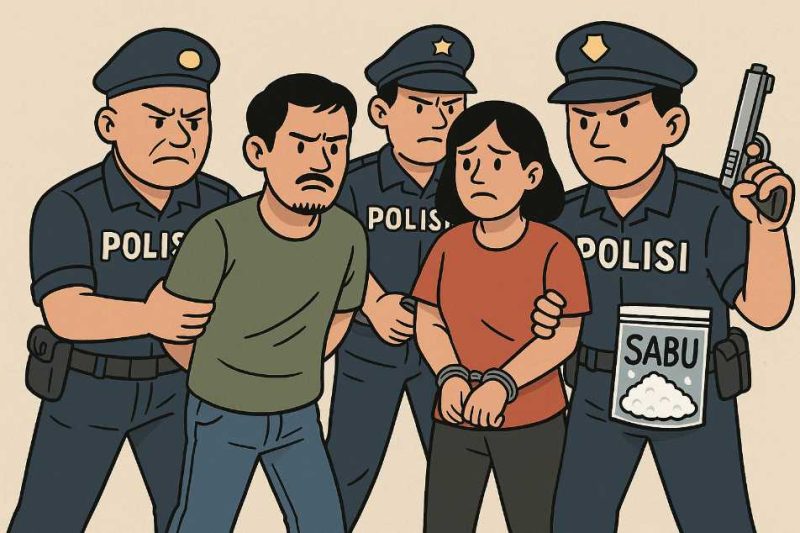 Ilustrasi penangkapan pasutri terduga pengedar sabu ( Foto Istimewa/Ilustrasi)

