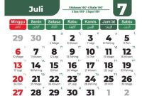 Kalender Bulan Juli 2025