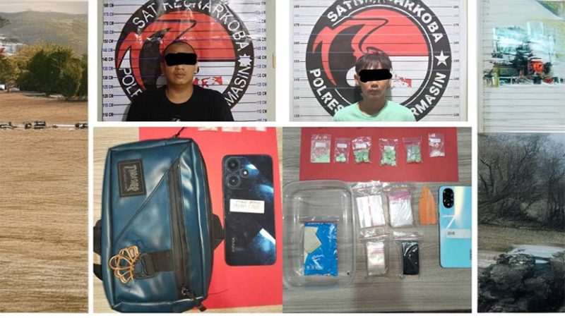 Barang bukti ratusan Gram Sabu-sabu dan puluhan Ekstasi dari MR dan RM yang ditangkap Sat Narkoba Polresta Banjarmasin, Kamis, (29/5/2025) dinihari. (foto:istimewa)
