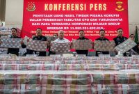 Uang itu disita dari salah satu terdakwa korporasi dalam kasus tersebut, yakni Wilmar Group. Foto: Bayu Pratama S/ANTARA FOTO
