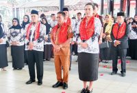 Bupati Heriyus saat menghadiri pembukaan Konferensi Kabupaten PGRI Murung Raya di Gedung Cahai Ondhui Tingang, Senin (16/6/2025). (foto: Maya)