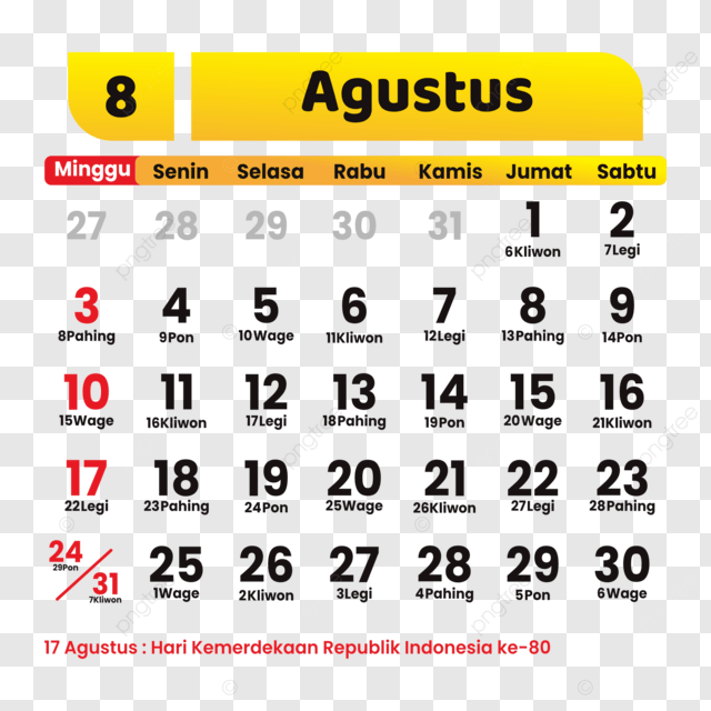 Almanak Bulan Agustus 2025. Lihat Ya