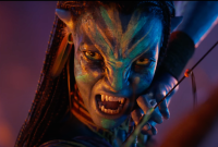 Neytiri (Zoe Saldana) takes aim in Avatar 3.