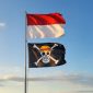 Bendera Indonesia dan Bendera jolly Roger (One Piece)