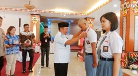 Wabup Rahmanto saat membuka pemusatan latihan 59 calon Paskibraka. (foto: Maya)