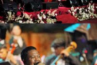 Murakata Symphony Orchestra saat tampil di Konser Kemerdekaan HUT ke-80 RI di Barabai, Sabtu malam (17/8/2025) (Kolase foto dokumen panitia)