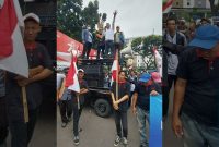 Ketua KAKI Kalsel H Akhmat Husaini SH saat orasi depan Kantor Kementerian ESDM Jakarta beberapa waktu lalu (Foto Dokumen)