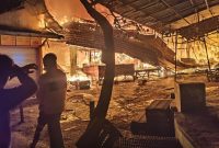 Puluhan kios di Blok G Pasar Kemakmuran, Kelurahan Kotabaru Hulu