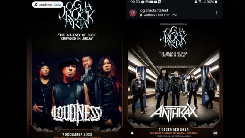 Loudness (Kiri) Anthrax (Kanan)
lengkapi dua hari Pesta Rock Internasional di Yogyakarta ( Foto Instagram @jogarockartafestival )