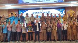 Wakil Bupati Syairi Muklis membuka Acara Sosialisasi Pengendalian Hak Tanah dan ruang si hadiri Dirjen Kementerian ATR / BPN di Aula Kantor Bupati Kotabaru