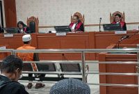 Saprudin alias Isap saat mengikuti proses persidangan di PN Banjarmasin (Foto Istimewa).