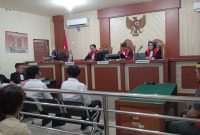 Sidang narkoba dengan terdakwa Muhammad Sahibul Wafa alias Ibul. Agenda sidang mendengarkan keterangan saksi dari BNN Kalsel (Foto Istimewa)