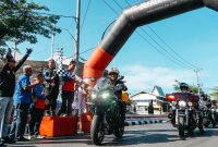 Pelepasan Festival Motor Gede di Balai Kota Banjarmasin. Perjalanan Banjarmasin-Singkawang
