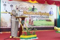 Dina Maulidah saat menghadiri lomba membaca nyaring bagi guru 2025 di Gedung DAD, Rabu (15/10/2025). (foto: Maya)
