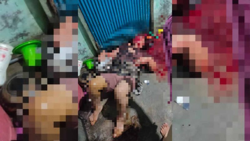 BERDARAH : Korban terkapar bersimbah darah usai dipukul menggunakan tabung gas (foto Istimewa )