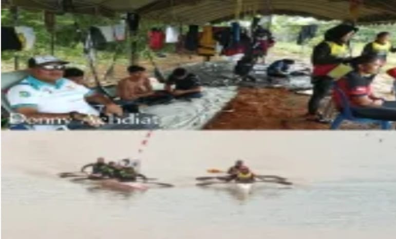Pedayung Banjarmasin tampil dominan di lintasan Bendungan Damit, Tanah Laut, pada Porprov XII Kalsel 2025. (foto: istimewa)