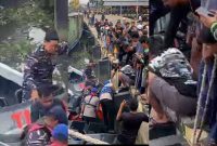 Para relawan dan personel Polair Polresta Banjarmasin saat menemukan korban tenggelam yang menceburkan diri di Sungai Barito, Banjar Raya, Selasa (4/11/2025). (foto: istimewa)