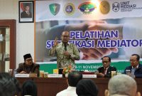 pelatihan sertifikasi mediator yang diselenggarakan Asosiasi Media Kesehatan Indonesia (AMKESI)