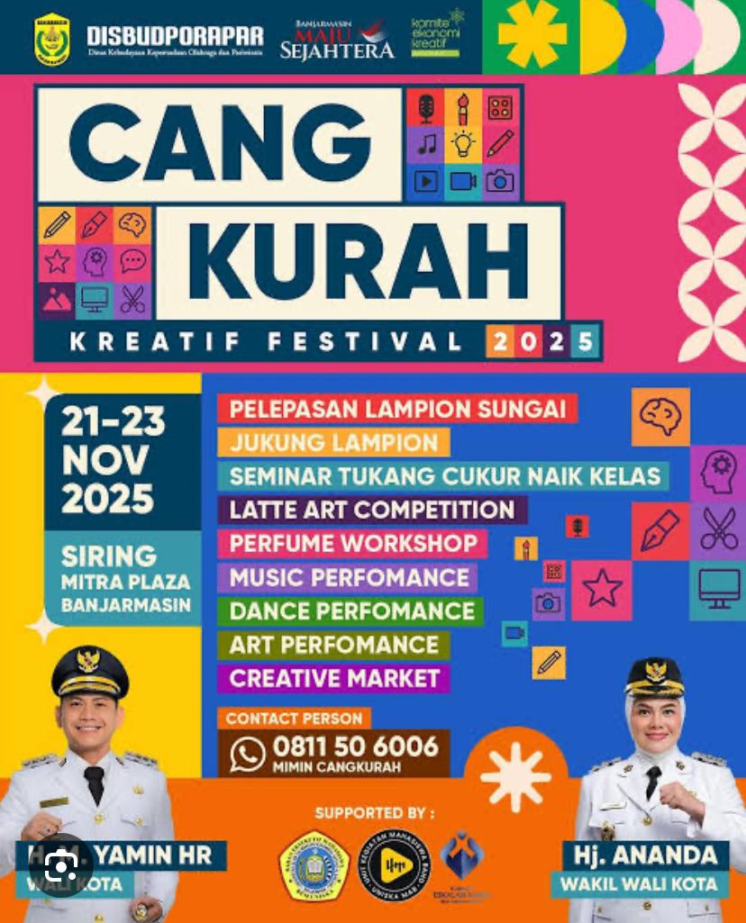 Cangkurah Kreatif Festival 2025 yang dilakukan Wali Kota Banjarmasin, HM Yamin dan jajaran serta unsur Forkopimda, Jumat malam