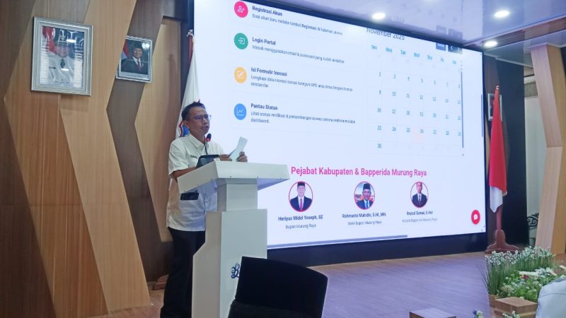 Asisten I Setda Mura saat membuka launching Aplikasi Jemput Bola Inovasi (foto: Maya)