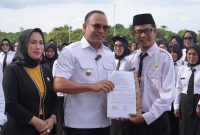 Pengangkatan Pegawai Pemerintah dengan Perjanjian Kerja (PPPK) Paruh Waktu, yang berlangsung di Kantor Bupati Kotabaru