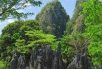 Kawasan pegunungan Karst Leang Leang Kabupaten Maros yang menurut laporan masyakarat melihat kepulan asap Foto Istimewa/Net)
