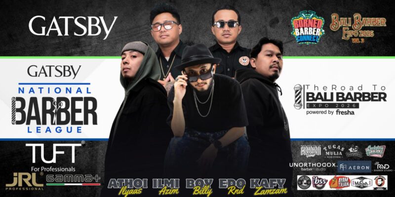 Gelaran National Barber League Didukung GATSBY Bersama Borneo Barber Connect di Wetland Square Banjarmasin