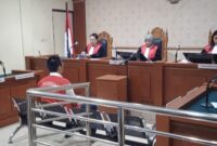 Terdakwa Allen Gunawan Effendi saat mengajukan pembelaan atas tuntutan jaksa selama 5 tahun penjara (Foto Istimewa) 