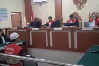 Andi Yulianto alias Encek nampak kembali menghadiri sidang dengan agenda pembacaan vonis oleh majelis hakim (Foto Istimewa)
