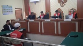 Andi Yulianto alias Encek nampak kembali menghadiri sidang dengan agenda pembacaan vonis oleh majelis hakim (Foto Istimewa)
