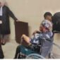 Almarhum saat menghadiri sidang perdana di PN Banjarmasin dengan menggunakan kursi roda beberapa 
waktu lalu (Foto Dokumen) 

