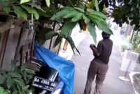 PELAKU Penusukan ipar terekam dalam video yang beredar saat berjalan dan akan mencabut senjata tajam dan memburu korbannya (foto: istimewa)
