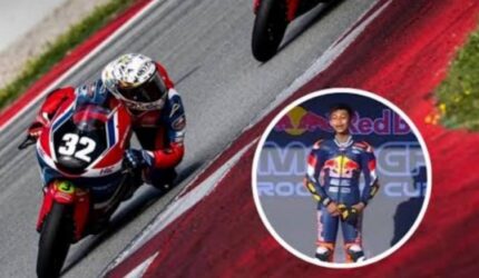 Pembalap Indonesia Kiandra Ramadhipa Menang Dramatis di GP Spanyol Rookies Cup 2026