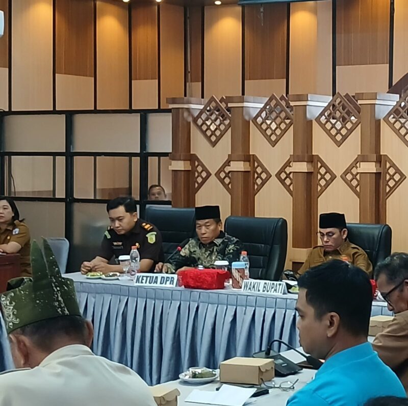 Ketua DPRD Kab. Murung Raya (Mura) Rumiadi, S.E., S.H., M.H., saat memberikan arahan pada Musrenbang RKPD tahun 2027 (foto: Maya)