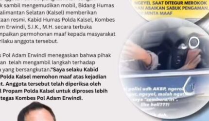 Video Perwira Polisi Viral Merokok Sambil Mengemudi, Polda Kalsel Sampaikan Permintaan Maaf