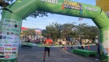 Peserta lari HUT ke 20 PT Senwell Family di Banjar.