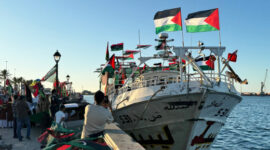 Tindakan militer Israel yang mencegat dan menahan rombongan misi kemanusiaan internasional Global Sumud Flotilla (GSF) 2.0 di perairan Mediterania Timur menuju Gaza