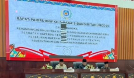 DPRD Murung Raya Bahas Penataan OPD, Fraksi-Fraksi Sampaikan Pandangan Umum terhadap Ranperda Perubahan Perangkat Daerah